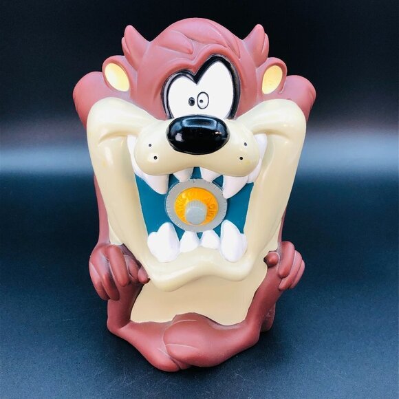 1997 Taz Coin Bank Retro Looney Tunes Tasmanian Devil Character Piggy Bank - Picture 1 of 10